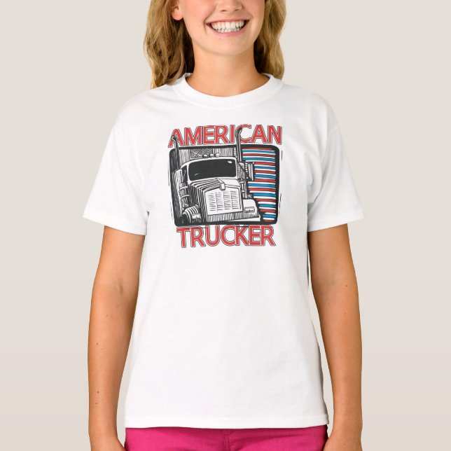 Amerikanischer LKW-Transport T-Shirt (Vorderseite)