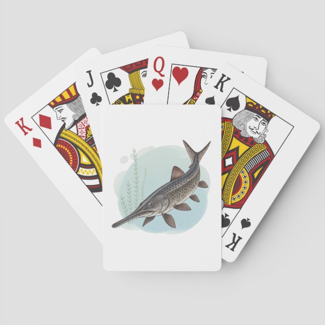 Amerikanischer Löffelstör Spielkarten (Rückseite)
