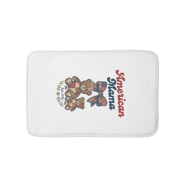 Amerikanischer Mama Patriotischer Bär Patchwork Ve Badematte (Vorderseite)
