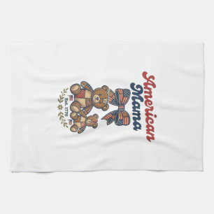 Amerikanischer Mama Patriotischer Bär Patchwork Ve Geschirrtuch