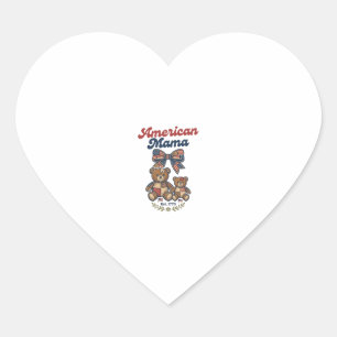 Amerikanischer Mama Patriotischer Bär Patchwork Ve Herz-Aufkleber