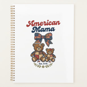 Amerikanischer Mama Patriotischer Bär Patchwork Ve Planer