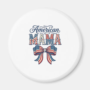 Amerikanischer Mama Patriotischer Bogen Vintage 4. Magnet