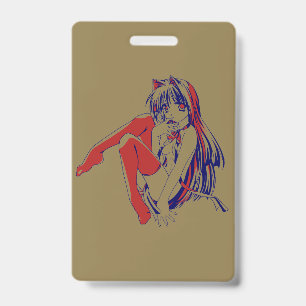 Amerikanischer Manga Neko Catgirl Kawaii Anime Ausweis