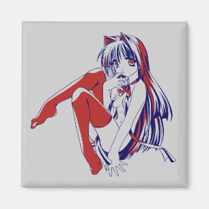 Amerikanischer Manga Neko Catgirl Kawaii Anime Magnet