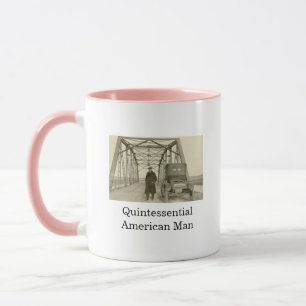 Amerikanischer Mann echtes Foto Kaffeetasse
