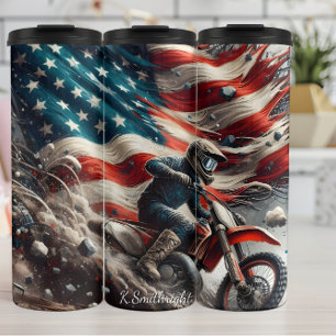Amerikanischer Motocross-Dirtrider Thermosbecher