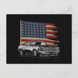 Amerikanischer Muscle Sports Car Muscle Car Flagge Postkarte