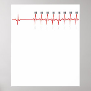 Amerikanischer Muscle V 8 Auto Motor 18436572 Herz Poster