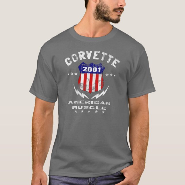 Amerikanischer Muskel 2001 Korvette v3 T-Shirt (Vorderseite)