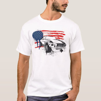 Amerikanischer Muskel USA-Flagge Camaro Auto-T - T-Shirt