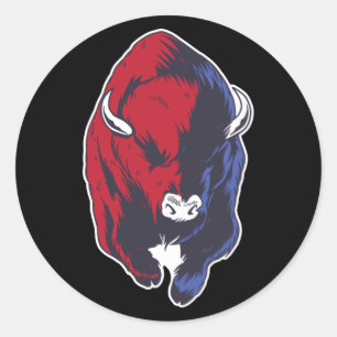 Amerikanischer Nationalbüffel Bison Runder Aufkleber