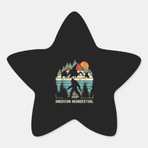 Amerikanischer Neandertaler Amerikaner Wanderfreun Stern-Aufkleber