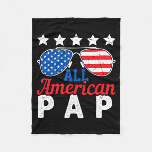 Amerikanischer Opa Retro 4. Juli Patriotischer Opa Fleecedecke