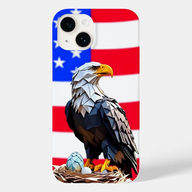 Amerikanischer Origami-Adler  Case-Mate iPhone Hülle (Rückseite)