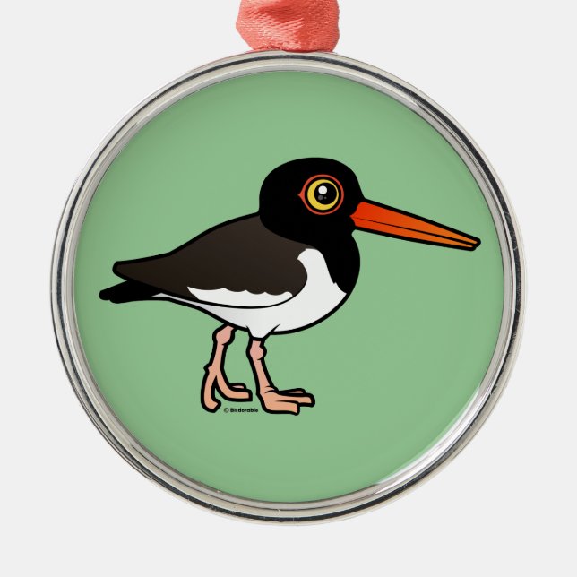 Amerikanischer Oystercatcher Ornament Aus Metall (Vorne)