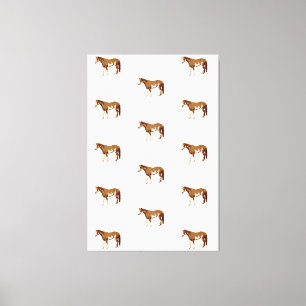 Amerikanischer Paint Horse Aquarell-Reitkunst Leinwanddruck