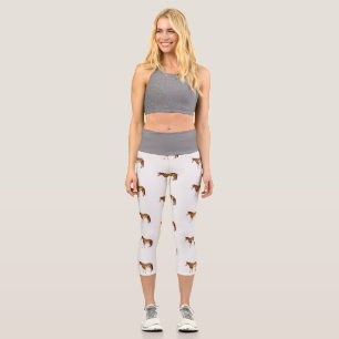 Amerikanischer Paint Horse Aquarell Reitsport Capri Leggings