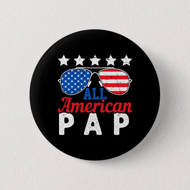 Amerikanischer Pap Retro 4. Juli Patriotischer Opa Button (Vorderseite)