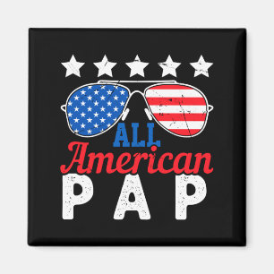 Amerikanischer Pap Retro 4. Juli Patriotischer Opa Magnet