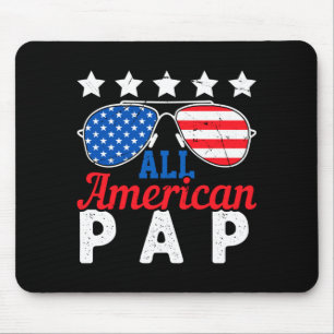 Amerikanischer Pap Retro 4. Juli Patriotischer Opa Mousepad