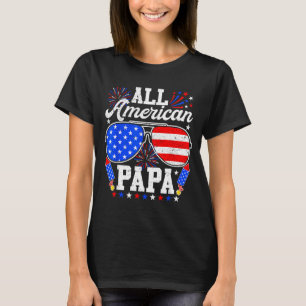 Amerikanischer Papa 4. Juli Sonnenbrille Familie T-Shirt