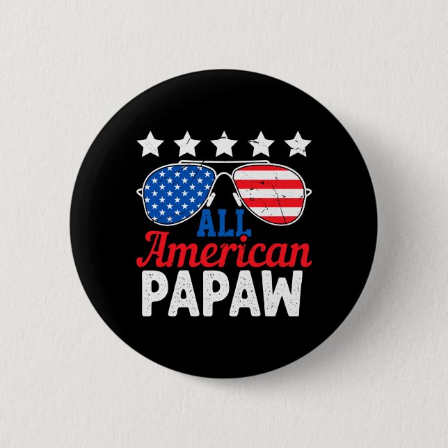 Amerikanischer Papaw Retro 4. Juli Patriotisch Button (Vorderseite)