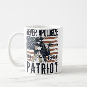 Amerikanischer Patriot "Niemals entschuldigen" Min Kaffeetasse