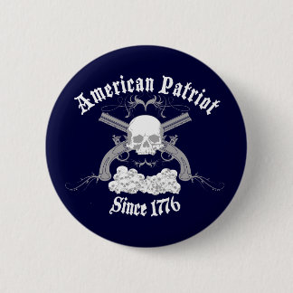 Amerikanischer Patriot-Schädel 1776 Button