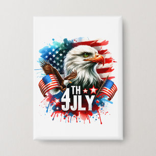 Amerikanischer patriotischer Adler Sublimation-619 Button