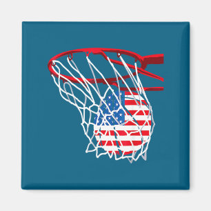 Amerikanischer Patriotischer Basketball 4. Juli US Magnet