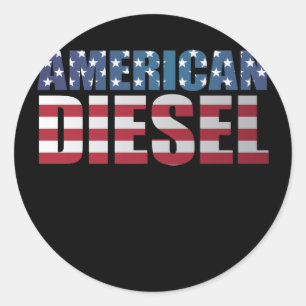 Amerikanischer patriotischer Dieselmechaniker Runder Aufkleber