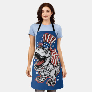 Amerikanischer Patriotischer Dinosaurier Schürze