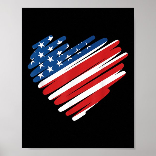 Amerikanischer Patriotischer Gedenktag an der Flag Poster (Vorne)