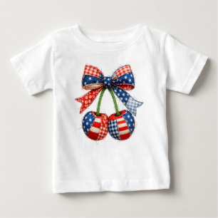 Amerikanischer patriotischer Patchwork-Kirschen mi Baby T-shirt
