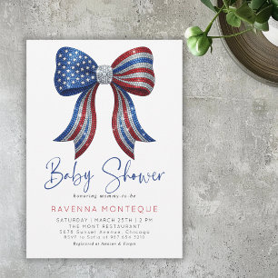 Amerikanischer patriotischer Schleifen-Babyshower  Einladung