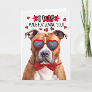 Amerikanischer Pit Bull Hund liebt Valentine Feiertagskarte
