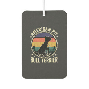 Amerikanischer Pit Bull Terrier Hund Vintage Sonne Autolufterfrischer