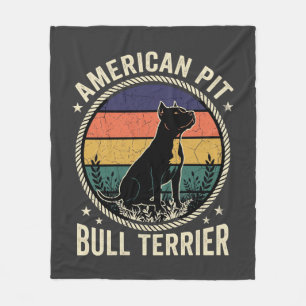 Amerikanischer Pit Bull Terrier Hund Vintage Sonne Fleecedecke