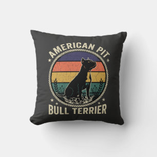 Amerikanischer Pit Bull Terrier Hund Vintage Sonne Kissen