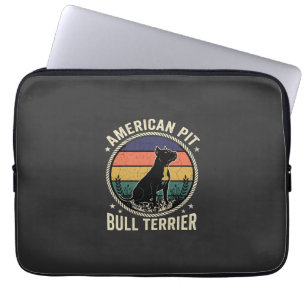 Amerikanischer Pit Bull Terrier Hund Vintage Sonne Laptopschutzhülle