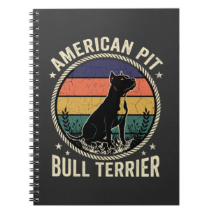 Amerikanischer Pit Bull Terrier Hund Vintage Sonne Notizblock
