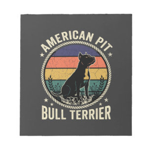 Amerikanischer Pit Bull Terrier Hund Vintage Sonne Notizblock
