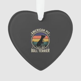 Amerikanischer Pit Bull Terrier Hund Vintage Sonne Ornament