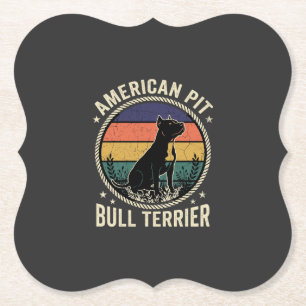 Amerikanischer Pit Bull Terrier Hund Vintage Sonne Untersetzer