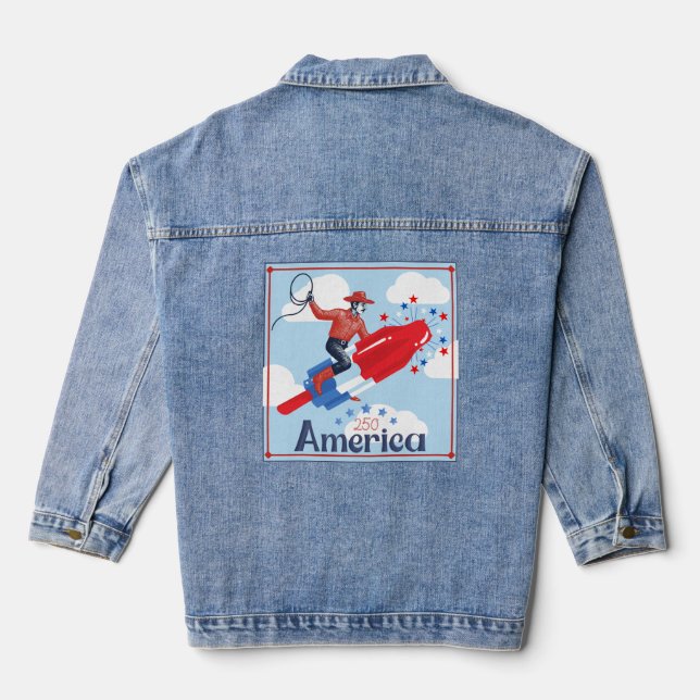 Amerikanischer Pop-Cowboy Jeansjacke (Rückseite)