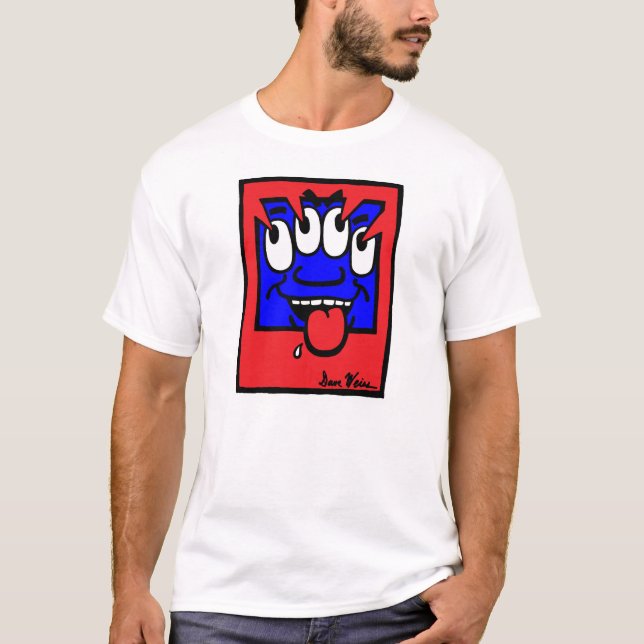 Amerikanischer Pop Daves Weiss: Vier Augen T-Shirt (Vorderseite)