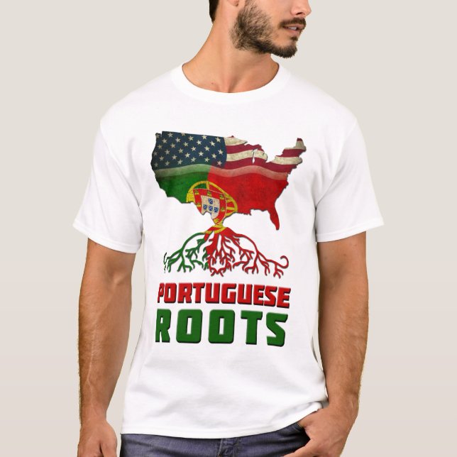 Amerikanischer Portugiese wurzelt T-Shirt (Vorderseite)