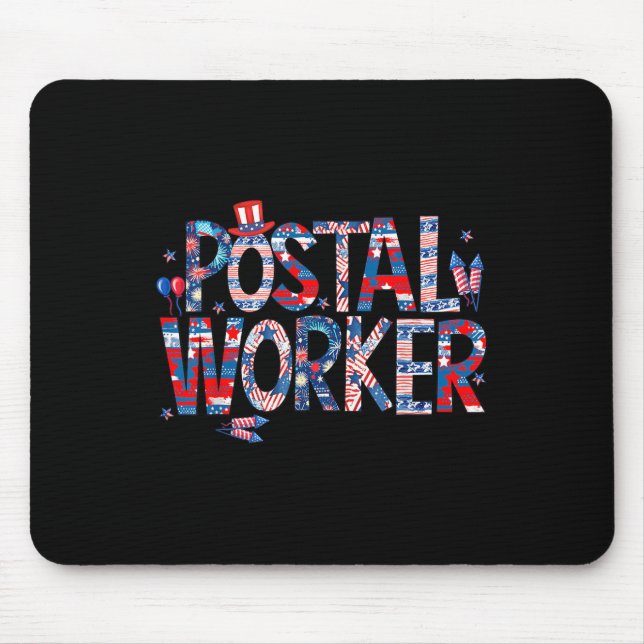 Amerikanischer Postmitarbeiter USA-Flagge Briefträ Mousepad (Vorne)