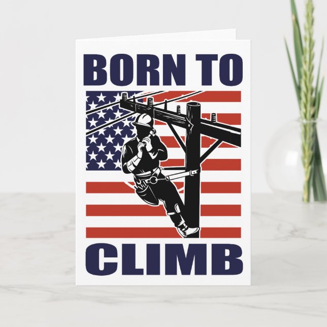 Amerikanischer Power Lineman Elektriker Ersatzpole Karte (Vorderseite)